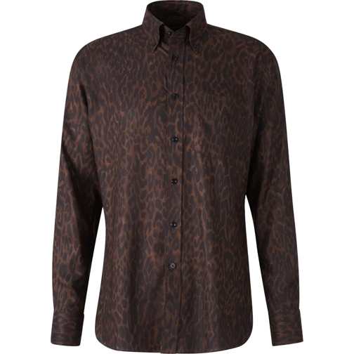 Tom Ford T-shirts Leopard Print Shirt mehrfarbig