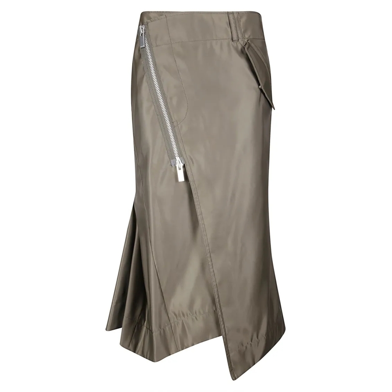 Sacai Midirok Nylon Twill Skirt Grey