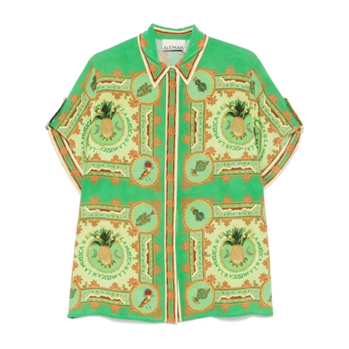 Alemais Hemden Grass Green Silk Shirt Green