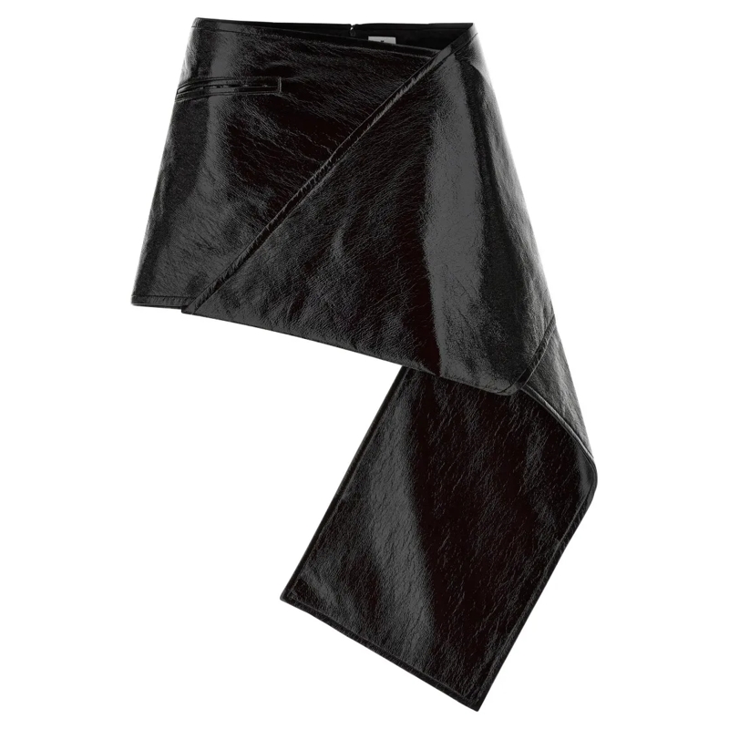 Courrèges Minijupe 'Fold Vinyl Mini' Skirt Black