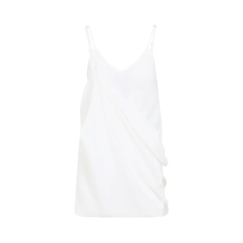 MM6 Maison Margiela Minikleid Draped Silk Mini Dress With Adjustable Straps White