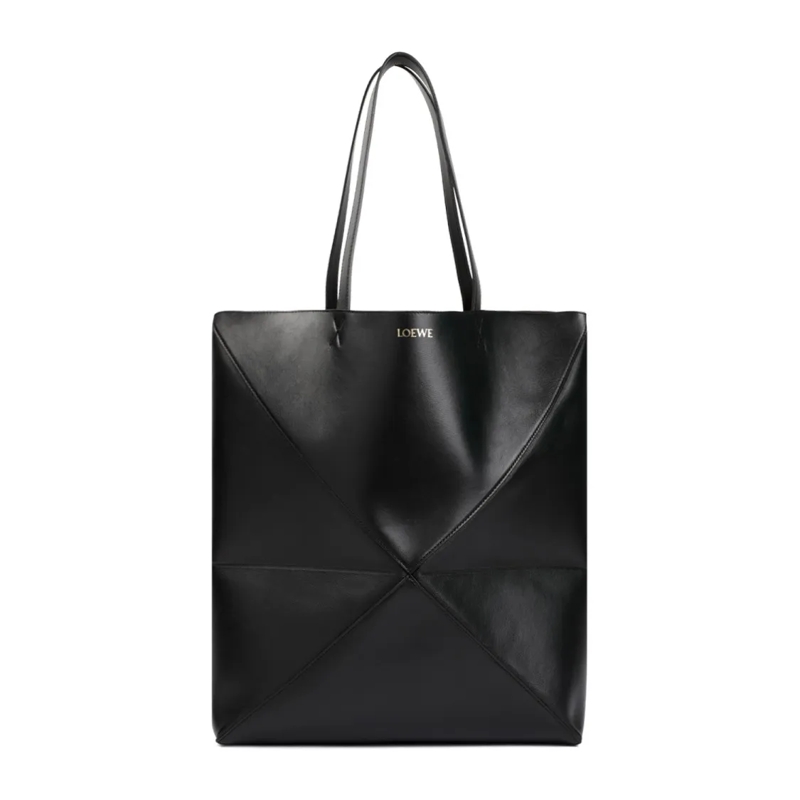 Loewe Fourre-tout Architectural Black Calf Leather Tote Bag Black