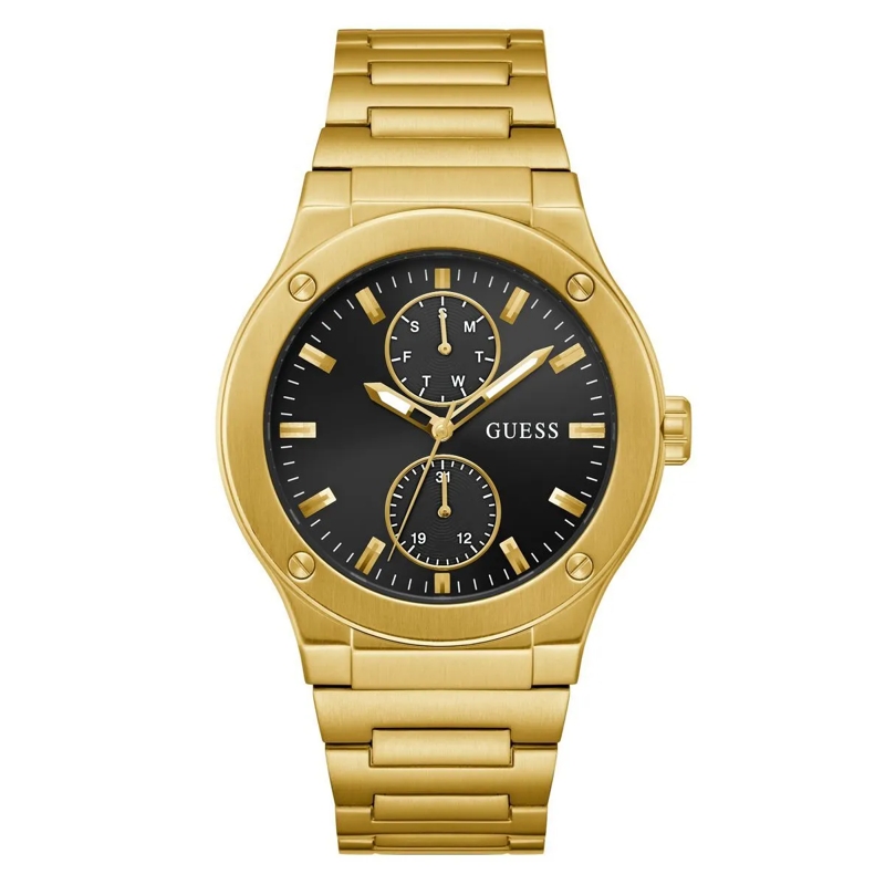 Guess Quarzuhr Quarz-Analoguhr Jet gold