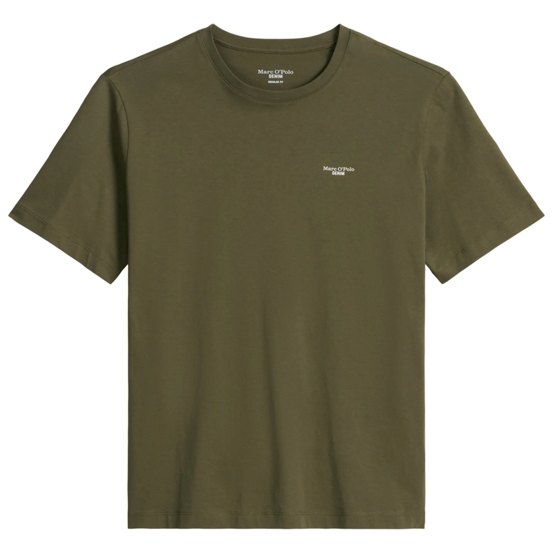 Marc O´Polo Hemd T-Shirt, SSL, Logo Print, Reg F 1er Pack olivgrün