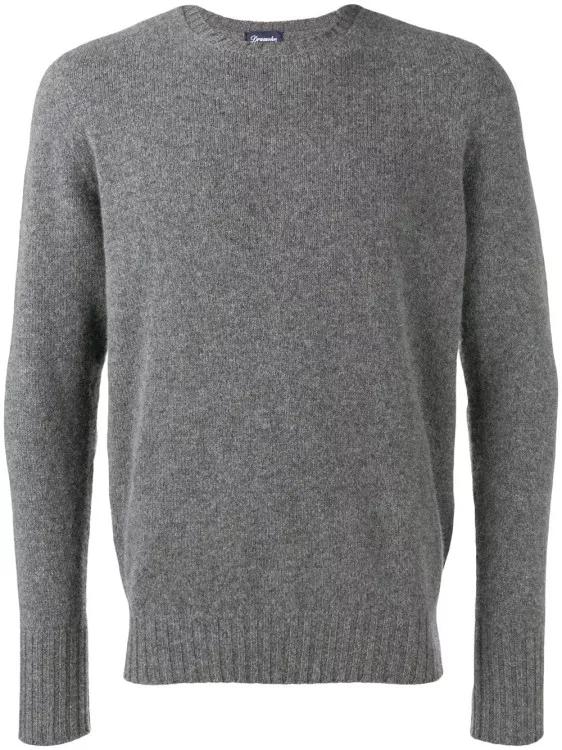 Drumohr - Grey Lamb Wool Classic Jumper - Größe 50 - gray