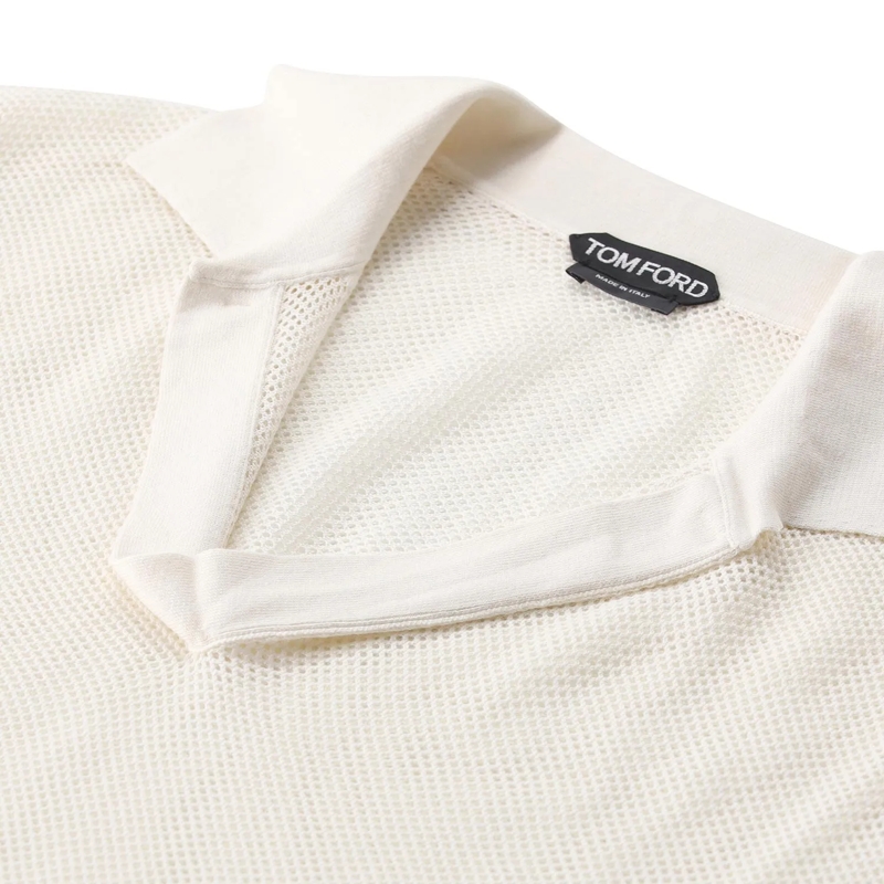 Tom Ford Polohemd Poloshirt mit Seide schwarz(Image 12)