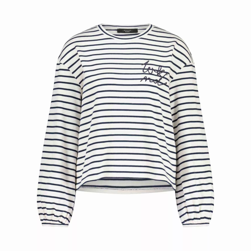 Max Mara  Langarmshirt Kansas im gestreiften Design 47702385 Creme