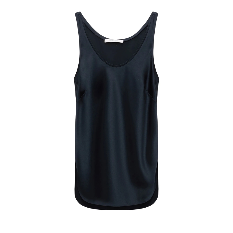 Dorothee Schumacher Zijden top SENSE OF SHINE I top dark navy