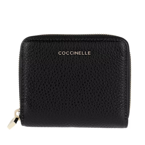 Coccinelle Metallic Soft Noir Tvåveckad plånbok