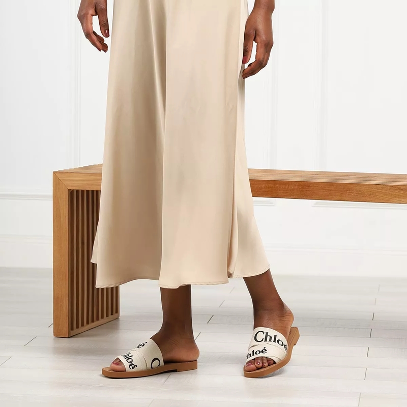 Chloé Slides Woody Flat Mule Beige(Image 2)