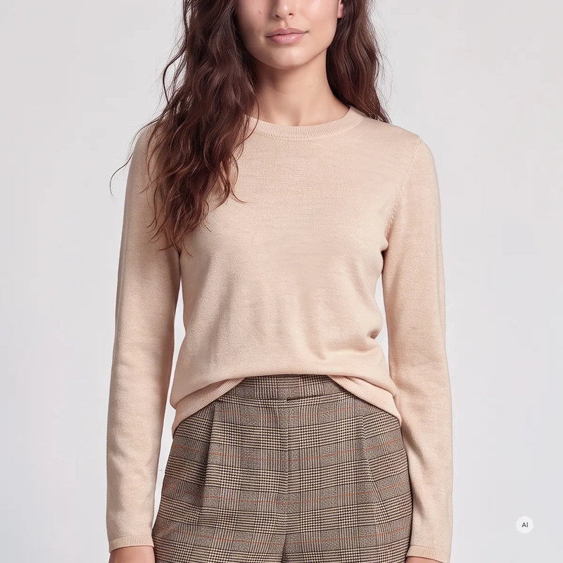 Marc Aurel  Pullover- schmale Ripp-Abschlüsse- Rundhals- S rose(Image 3)