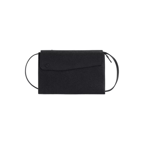 Valextra Black Calf Leather Trio Cross-Body Bag Black Schoudertas