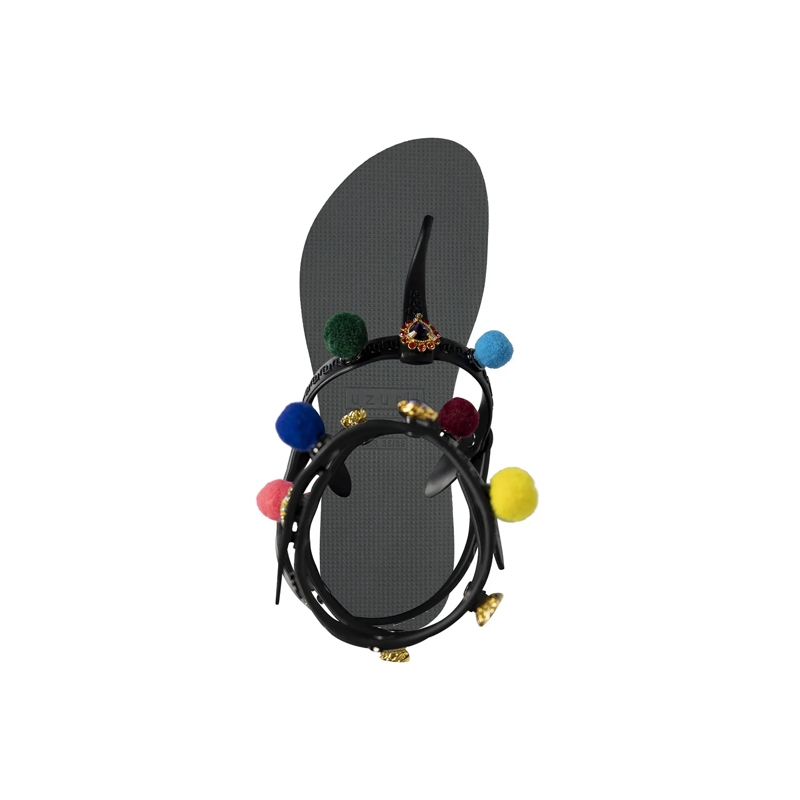 UZURII Flip Flops Zehentrenner Mondriaan Colorful Black silber(Image 3)