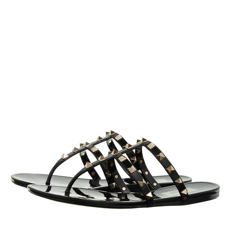 Valentino Garavani Flip Flops Thong Summer Rockstud Black(Image 2)