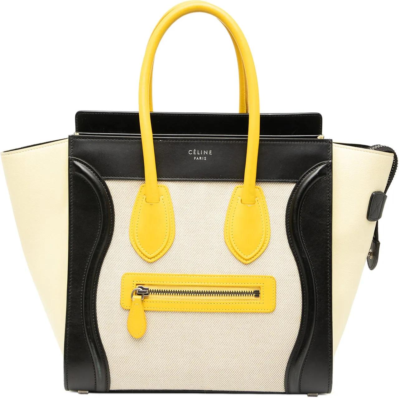 Celine Crossbody Bags - Micro Tricolor Canvas and Leather Luggage Tote - Gr. unisize - in Braun - für Damen