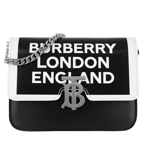 Burberry Logo Shoulder Bag Small Leather Black/White Borsetta a tracolla