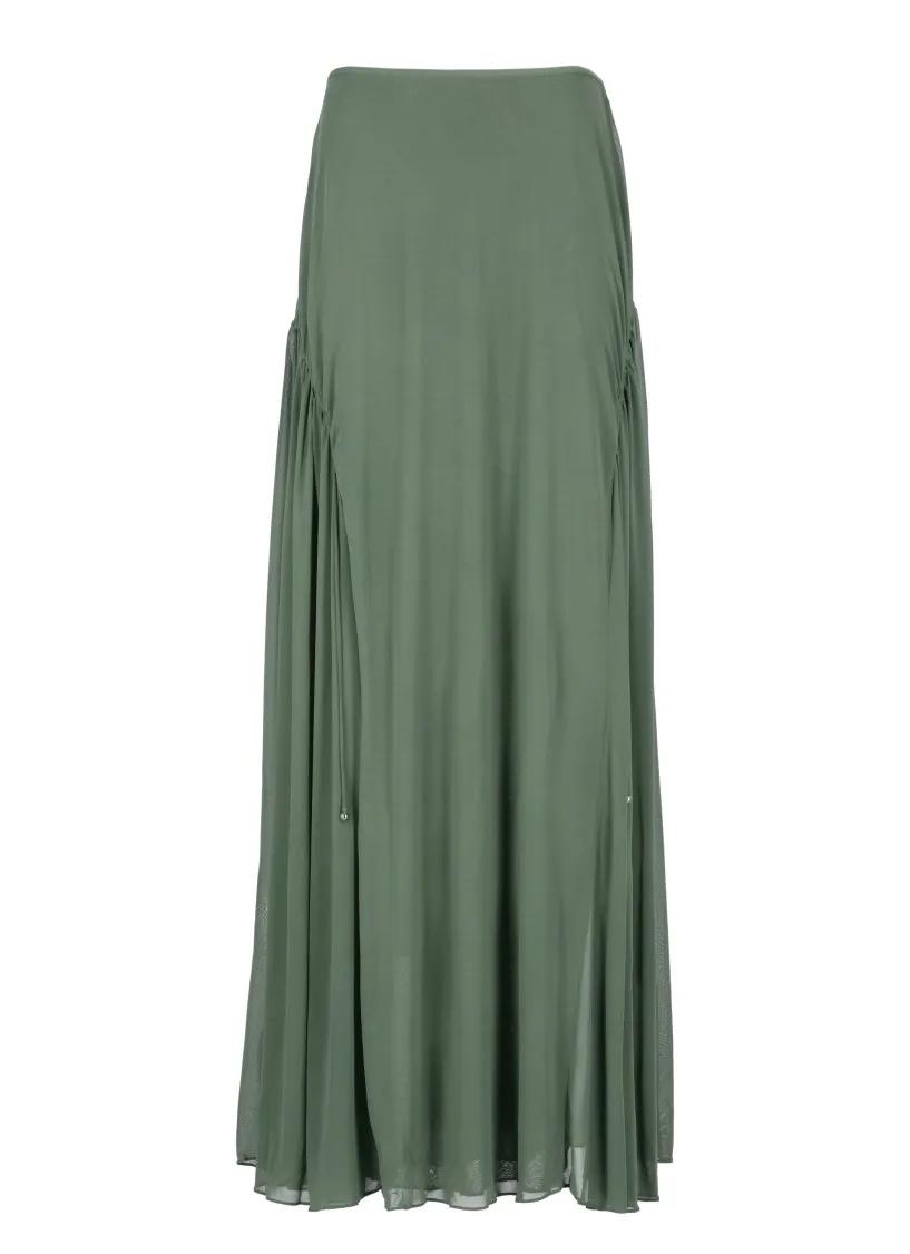 Thumbnail - Lanvin - Flowing Green Viscose/Silk Blend Jupe Skirt - Größe 42 - grün