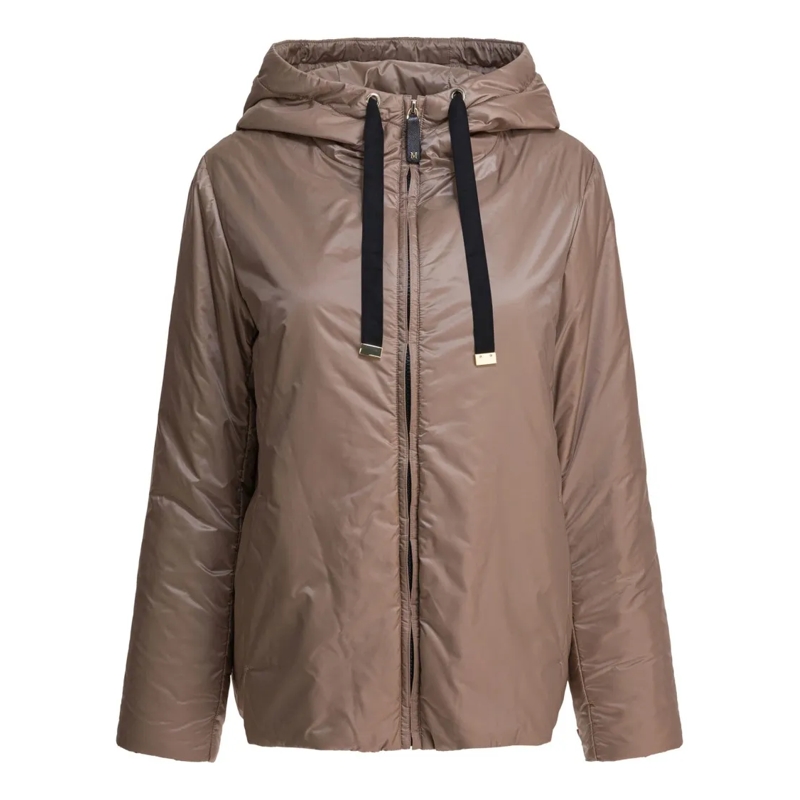Max Mara  Short Padded Jacket With Hood Brown