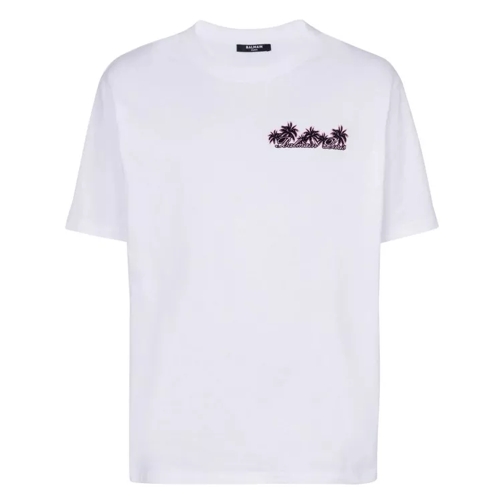 Balmain  White Club-Print T-Shirt White