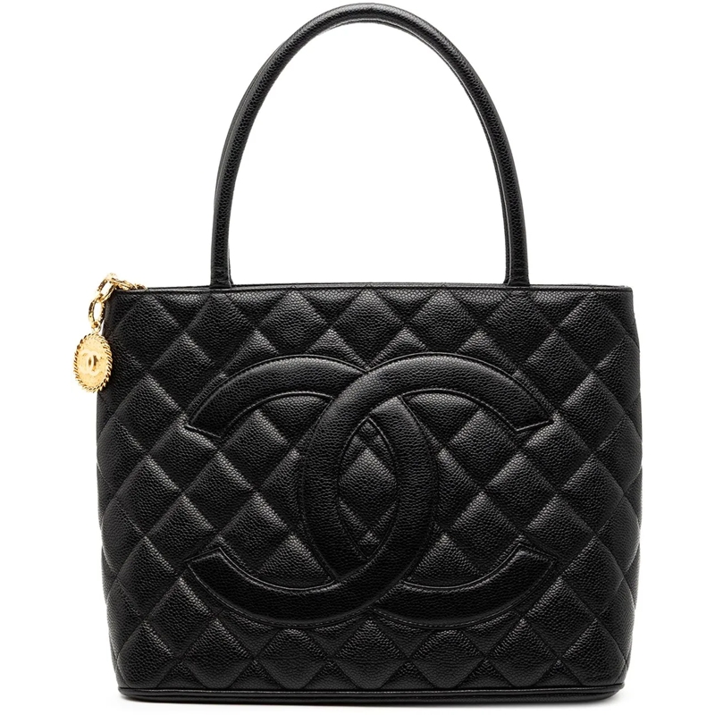 Chanel Shopper Caviar Medallion Tote schwarz