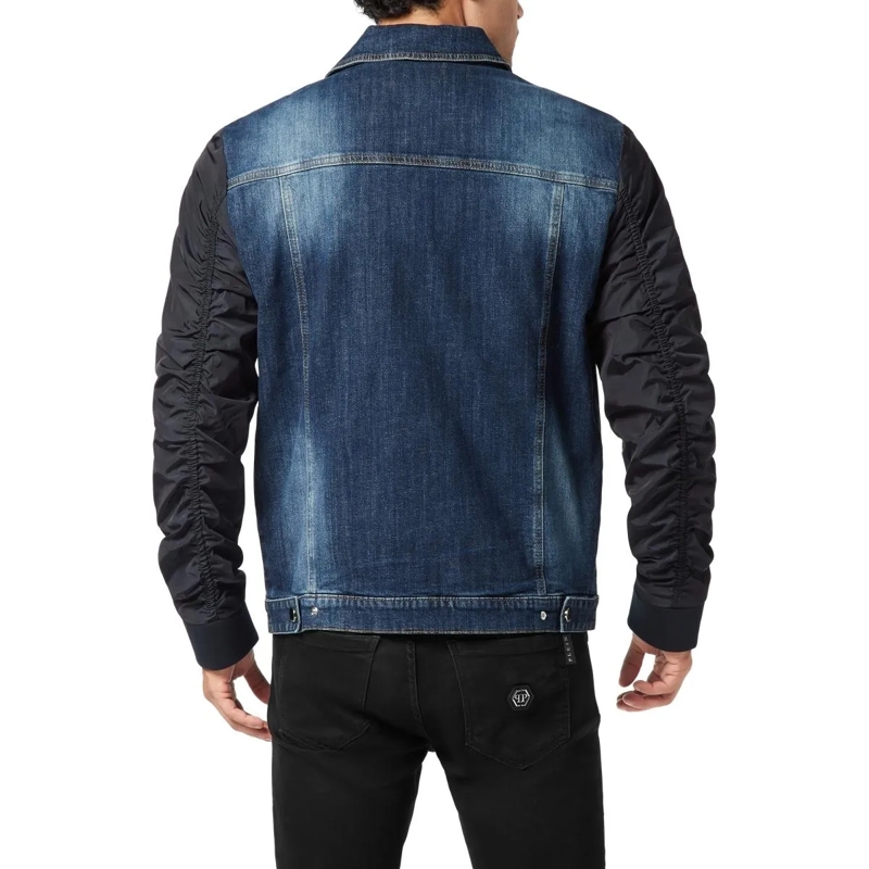 Philipp Plein Übergangsjacke Denim-Jacke College dunkel-blau(Image 4)