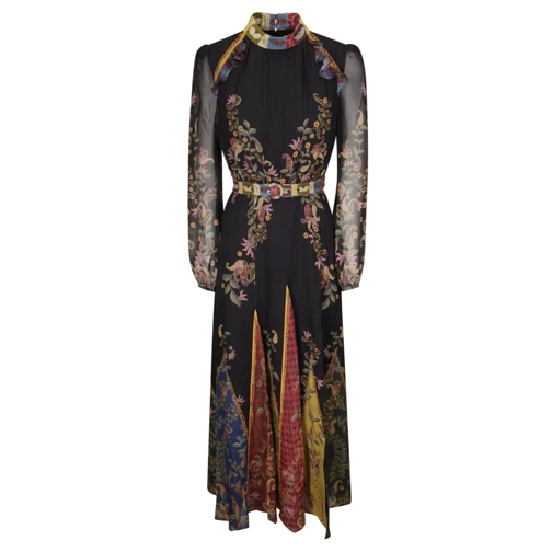 Saloni  Long Dress With Print Multicolor