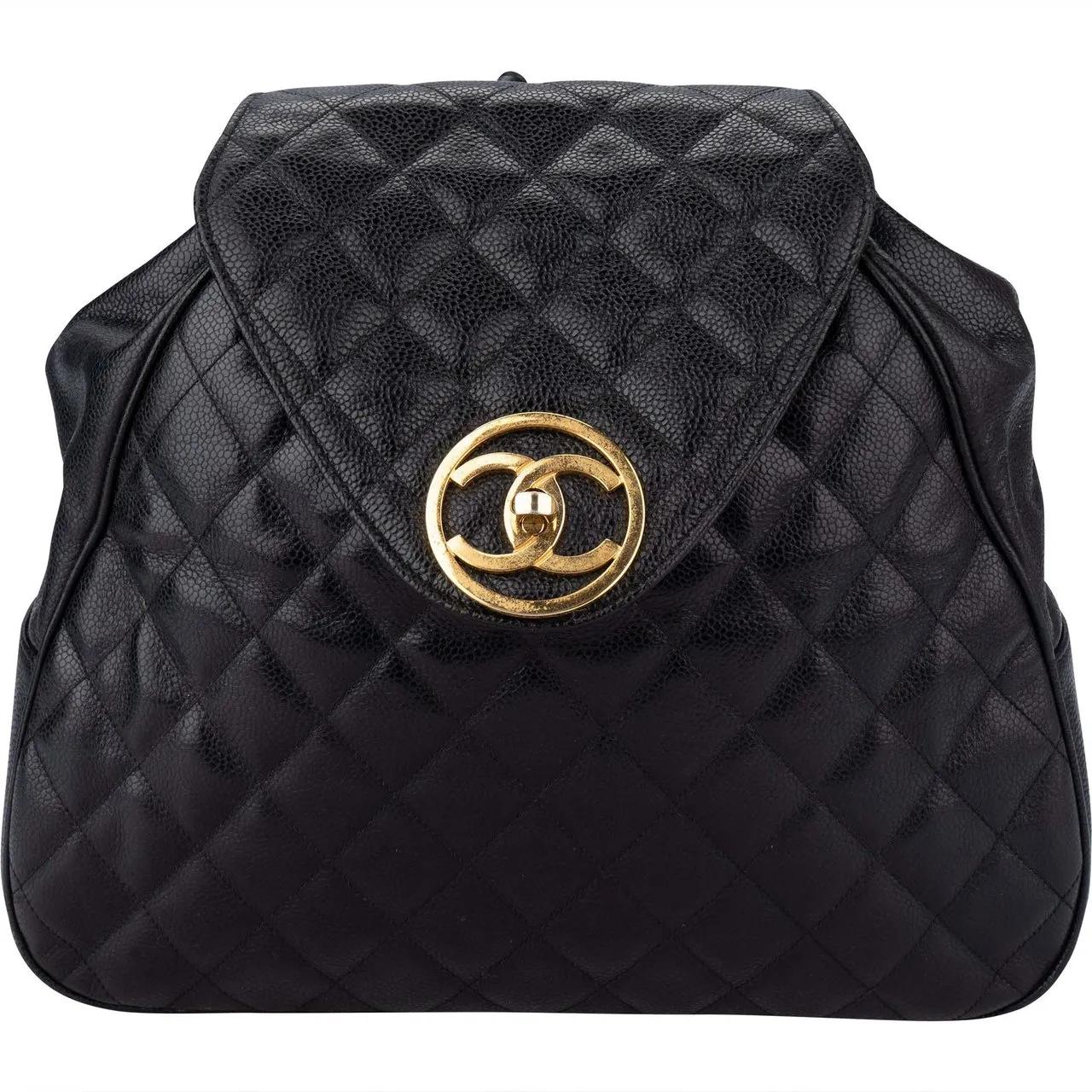 Chanel Crossbody Bags - Chanel Quilted Caviar Leather Chain Backpack - Gr. unisize - in Bunt - für Damen