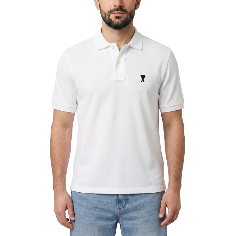 AMI Paris Polohemd Poloshirt mit Logo weiß(Image 2)