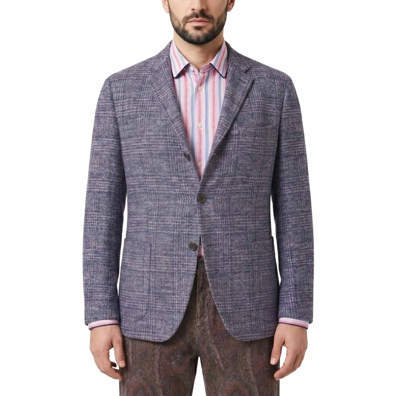 Etro Anzugjacke Sakko aus Alpaka-Mix blau(Image 2)