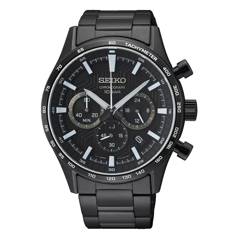 Seiko Chronograph Uhr Schwarz