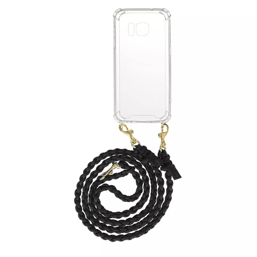 fashionette Smartphone Galaxy S7 Necklace Braided Black/Gold Phone Sleeve