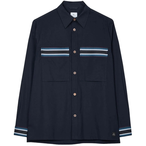 Paul Smith Hauts décontractés Sur Chemise Bleue Bandes Jersey Ray�es M2R 172Z N2 blau