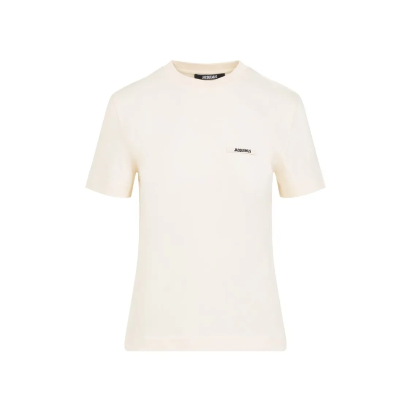 Jacquemus T-shirt Relaxed-Fit Cotton T-Shirt With Subtle Logo Neutrals