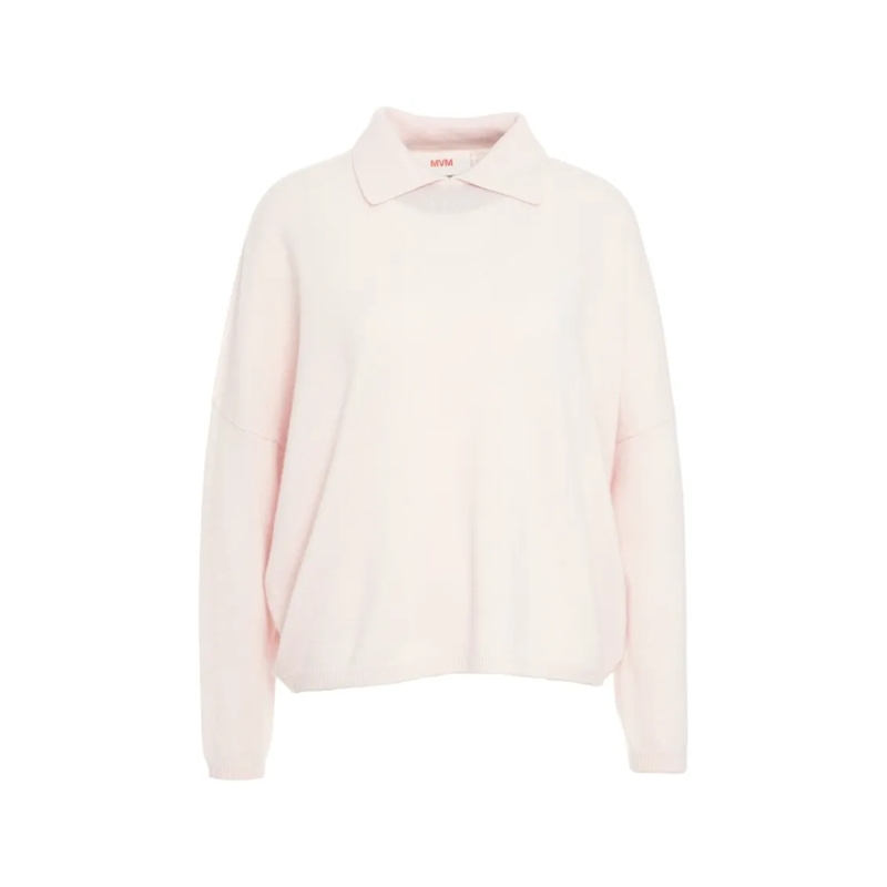 Mvm Trui Knitted Sweater With Polo Neck Neutrals