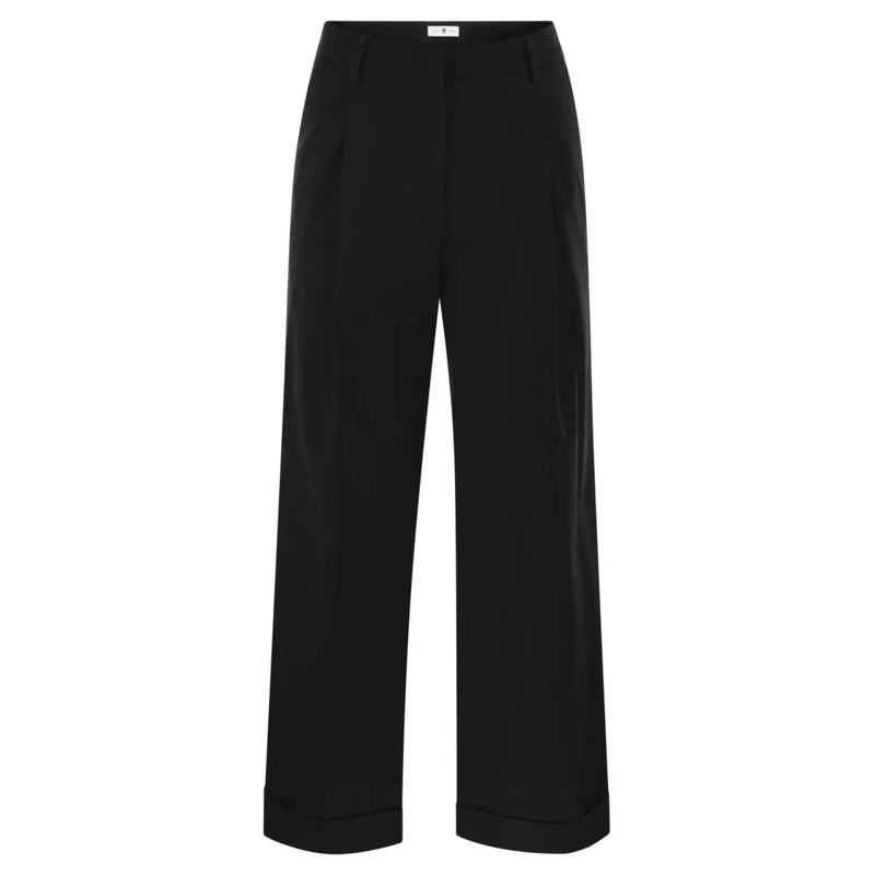 Pt Torino  Anna - Stretch Cotton Gabardine Pants Black
