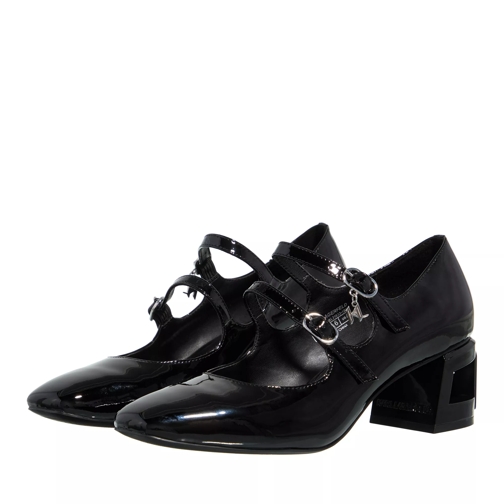 Karl Lagerfeld TETRA HEEL Double Strap Shoe Black Patent Lthr Mary Jane