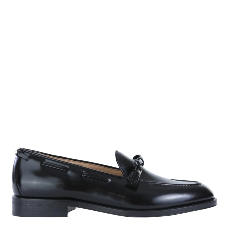 Valentino Garavani Loafer Polished Black Leather Loafers With Decorative Tas Black