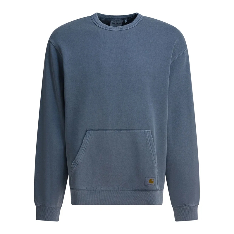 Carhartt Wip  Balloon-Cut Blue Crewneck Sweatshirt With Distress Grey