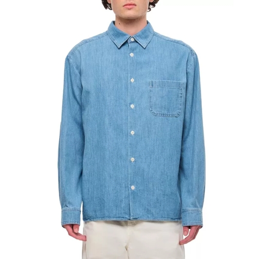 A.P.C. Math Cotton Shirt Blue 