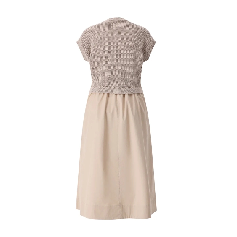 Peserico Robe longue Midikleid im Material-Mix braun(Image 3)