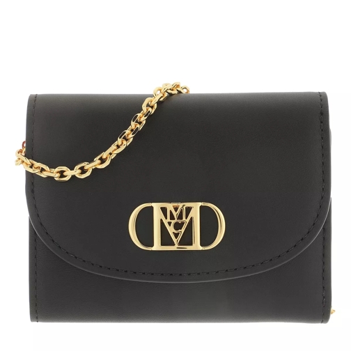 MCM Mode Mena 3 Fold Woc Mini Black Wallet On A Chain