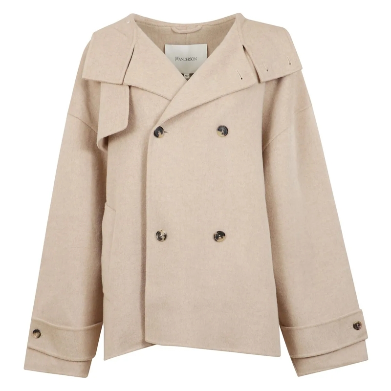 J.W.Anderson Wintermantel Short Oversized Coat Neutrals