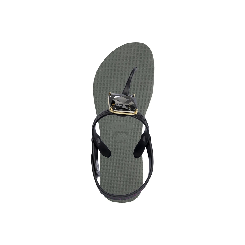 UZURII Flip Flops Zehentrenner Selena Diamond Silver dunkel-grün(Image 3)
