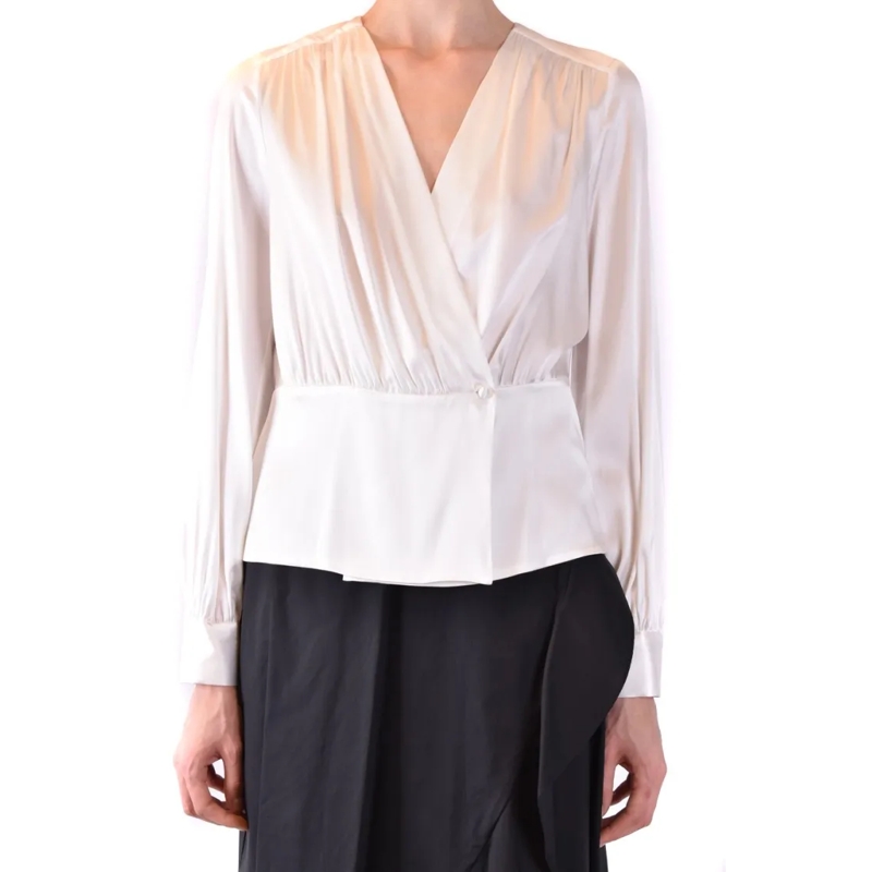 Pinko Blouse Silk Blend Blouse With Wrap-Style Front Black