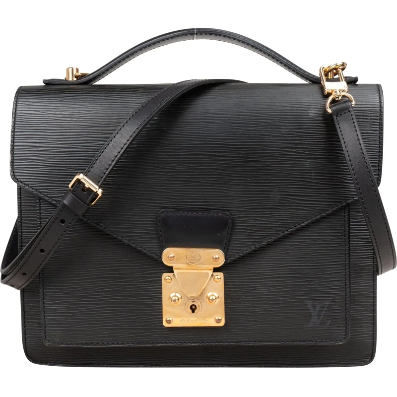 Louis Vuitton Tote Louis Vuitton Noir Epi Leather Monceau Handbag schwarz
