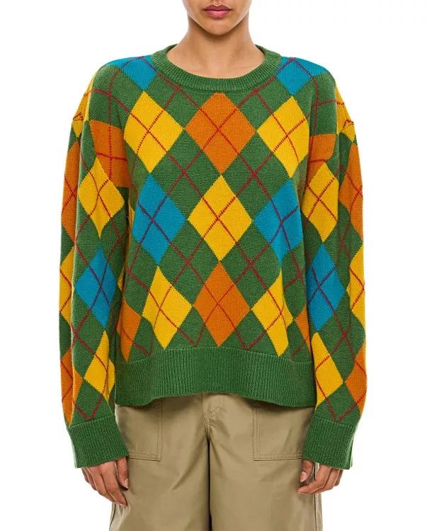 Loewe - Argyle Wool Sweater - Größe S - green