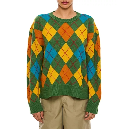 Loewe Argyle Wool Sweater Green 