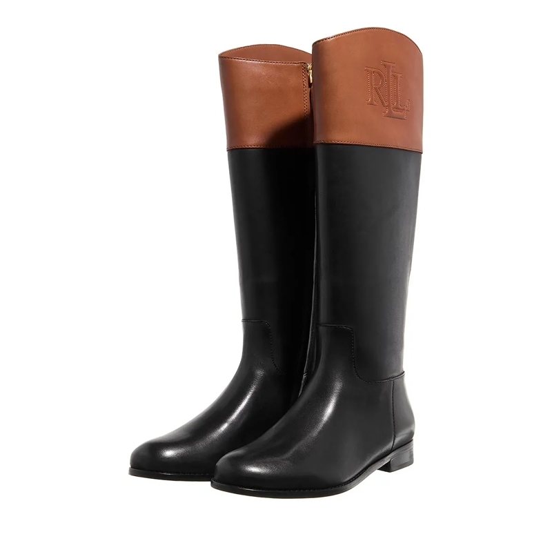 Lauren Ralph Lauren Stiefel Justine Ii Boots Tall Boot Black/Deep Saddle Tan