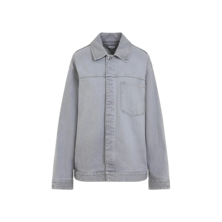 Washed grey denim jacket sales