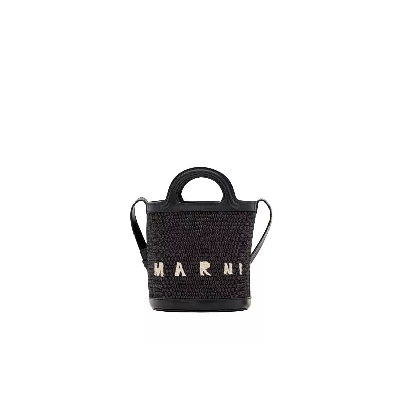 Marni Bucket Bag Black Adjustable Shoulder Strap Bag Black